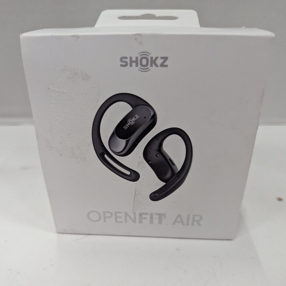 SHOKZ OpenFit Air Open-Ear Wireless Earbuds, Black, Secure Fit